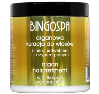 BingoSpa Arganowa Kuracja do włosów z Lnem i Jedwabiem  250 g